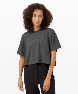 Lululemon Check the Box Short Sleeve Blast Dam Mörkgrå | SBED-61923