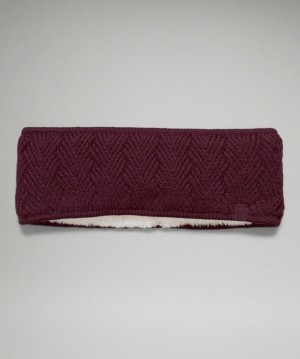 Lululemon Chevron Knit Ear Warmer Hatt Accessories Cassis | DMFI-47362