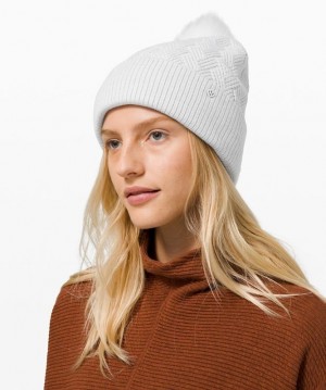 Lululemon Chevron Knit Pom Beanie Hatt Accessories Ljusgrå | MATG-31586