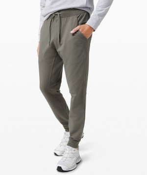 Lululemon City Sweat Jogger Shorter Byxor Herr Grå Olivgröna | BEHD-73581