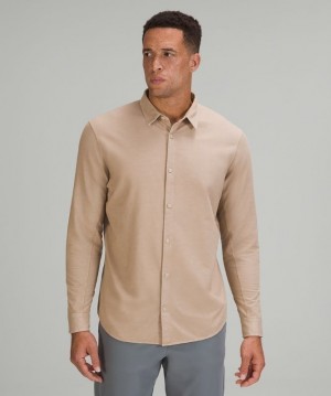 Lululemon Commission Long Sleeve Shirt Blast Herr Cafe Au Lait Enzyme Dye | QLYN-72593