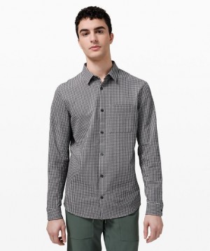 Lululemon Commission Long Sleeve Shirt Blast Herr Mörkgrå | GYWI-26745