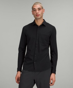 Lululemon Commission Long Sleeve Shirt Blast Herr Svarta | CKVQ-19372