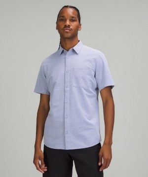 Lululemon Commission Short Sleeve Shirt Blast Herr Blå Vita | ZECY-41056