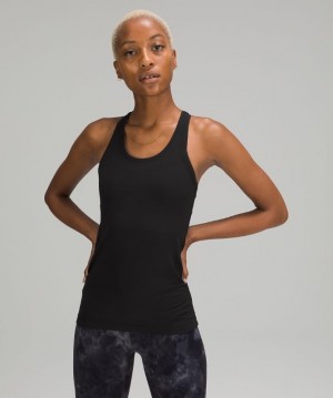 Lululemon Cool Racerback Tank Nulu Blast Dam Svarta | XOYI-35974