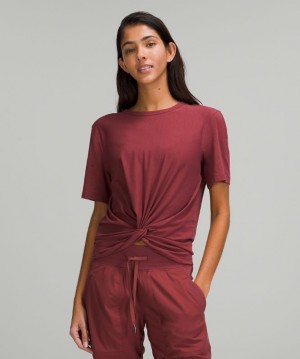 Lululemon Crescent T-Shirt Blast Dam Vinröda | MCTJ-76253