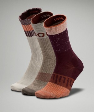 Lululemon Daily Stride Crew Sock 3 Pack Strumpor Accessories Beige | QLWT-63582