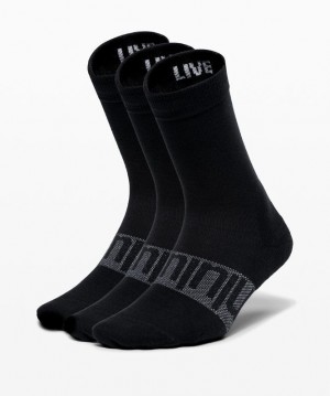 Lululemon Daily Stride Crew Sock 3 Pack Strumpor Accessories Svarta | OGHU-40391