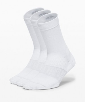 Lululemon Daily Stride Crew Sock 3 Pack Strumpor Accessories Vita | FPTM-75690