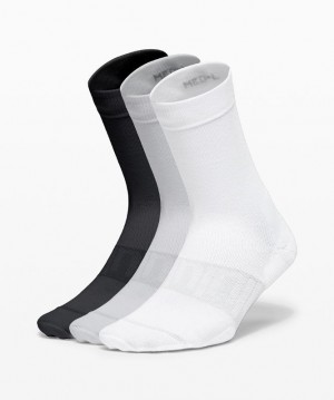 Lululemon Daily Stride Crew Sock 3 Pack Strumpor Accessories Vita Grå Svarta | EASI-72690