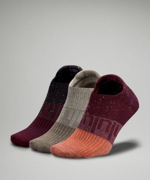 Lululemon Daily Stride Low-Ankle Sock 3 Pack Colour Block Strumpor Accessories Orange | QCLJ-86412