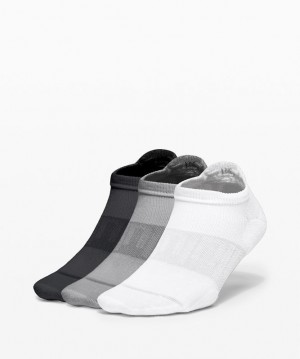 Lululemon Daily Stride Low-Ankle Sock 3 Pack Strumpor Accessories Vita Grå Svarta | DFZO-39871