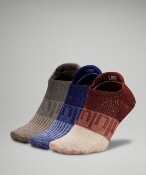 Lululemon Daily Stride Low-Ankle Sock 3 Pack Colour Block Strumpor Accessories Vita Blå Beige | UQGE-21748
