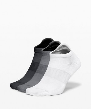 Lululemon Daily Stride Low Ankle Sock 3 Pack Strumpor Accessories Vita Grå Svarta | EWYH-27164