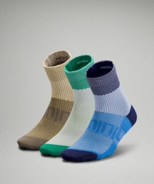 Lululemon Daily Stride Mid-Crew Sock 3 Pack Sparkle Strumpor Accessories Blå Mintgröna | HRYD-63910