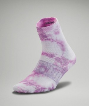 Lululemon Daily Stride Mid-Crew Sock Tie Dye Strumpor Accessories Lila | AYGK-16342