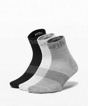 Lululemon Daily Stride Mid Crew Sock 3 Pack Strumpor Accessories Svarta Vita | EVMX-96813