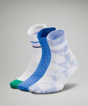 Lululemon Daily Stride Mid Crew Sock 3 Pack Strumpor Accessories Blå Olika Färger Blå Beige | DMON-60214