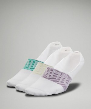 Lululemon Daily Stride No Show Sock 3P Strumpor Accessories Vita Gröna Gröna | AVJI-48962