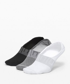 Lululemon Daily Stride No Show Sock 3 Pack Strumpor Accessories Vita Grå Svarta | QHRS-97126