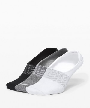 Lululemon Daily Stride No Show Sock 3 Pack Strumpor Accessories Vita Grå Svarta | YQHJ-04192
