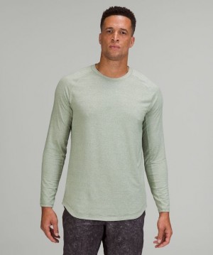 Lululemon Drysense Long Sleeve Blast Herr Gröna Vita | RFTE-90341