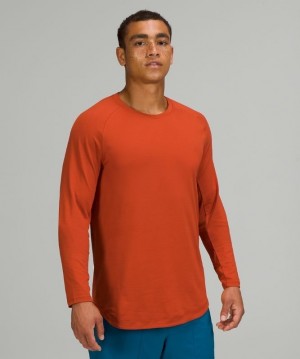Lululemon Drysense Long Sleeve Blast Herr Mörkröda | BCJP-62059