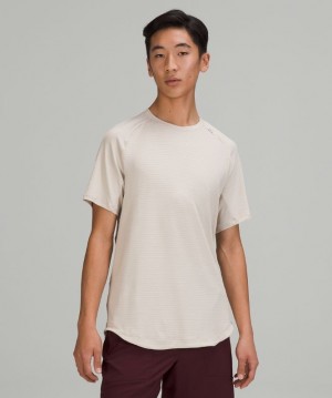 Lululemon Drysense Short Sleeve Blast Herr Beige | UWPO-56789