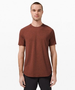 Lululemon Drysense Training Short Sleeve Shirt Blast Herr Svarta Orange | YXQZ-69273