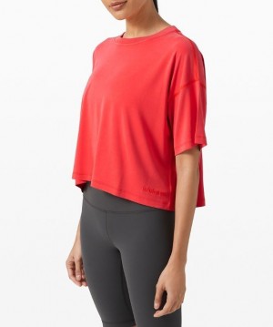 Lululemon Ease of It All Short Sleeve Blast Dam Röda | YHRF-42608