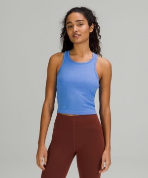Lululemon Ebb to Street RB Crop Tank Blast Dam Blå | XOHA-74061