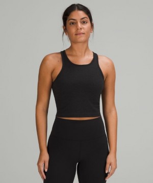 Lululemon Ebb to Street RB Crop Tank Blast Dam Svarta | UDWK-57260
