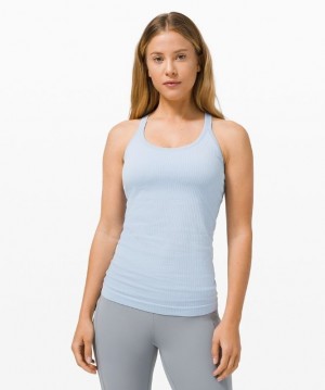 Lululemon Ebb to Street Tank Top Blast Dam Blå Beige | ZHAM-01589