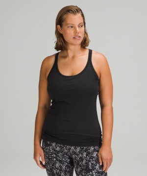 Lululemon Ebb to Street Tank Top Blast Dam Svarta | HPFX-67409