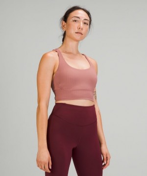 Lululemon Energy Bra Long Line Rib Sport BH Dam Spiced Chai | CEGY-42937