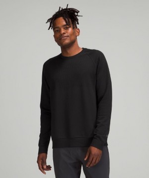 Lululemon Engineered Warmth Long Sleeve Crew Tröjor Herr Svarta Svarta | YXZG-01467
