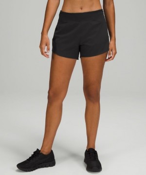 Lululemon Essential Run HR Short 4 Shorts Dam Svarta | QFRB-83150