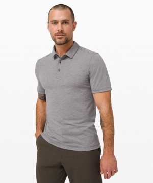 Lululemon Evolution Short Sleeve Polo Shirt Blast Herr Svarta | LNEA-95608