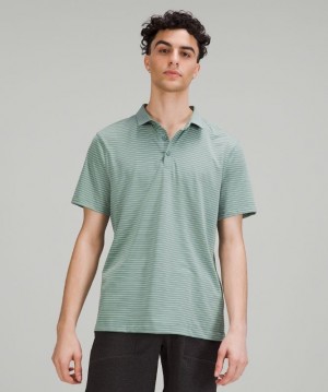 Lululemon Evolution Short Sleeve Polo Shirt Blast Herr Turkos Vita | IUZC-67914