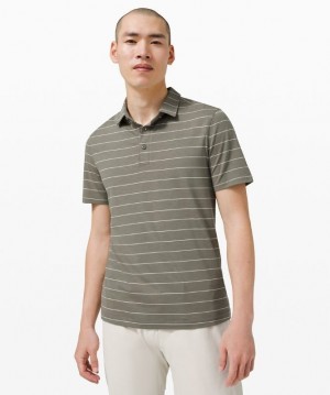 Lululemon Evolution Short Sleeve Polo Shirt Blast Herr Grå Olivgröna Ljusolivgröna | FCEG-80456