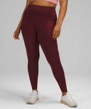 Lululemon Fast and Free High-Rise Tight 28 Leggings Dam Röda Vinröda | IVBZ-42957