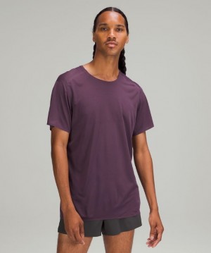 Lululemon Fast and Free Short Sleeve Shirt Breathe Blast Herr Lila | DPBK-31705