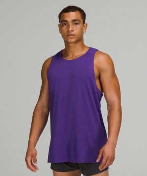 Lululemon Fast and Free Singlet Blast Herr Lila | ZUEK-14209