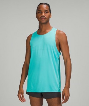 Lululemon Fast and Free Singlet Blast Herr Turkos | FBNS-70694