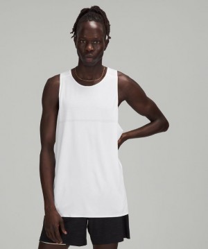 Lululemon Fast and Free Singlet Blast Herr Vita | VPXY-90546