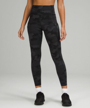 Lululemon Fast and Free Tight 25 Reflective Nulux Leggings Dam Camo Svarta Olika Färger | UYCR-82615
