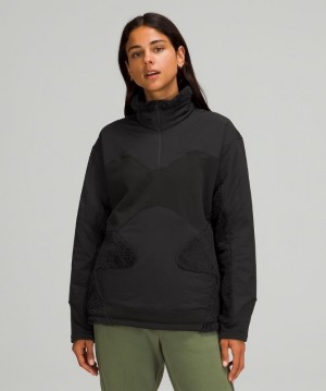 Lululemon Fleece Insulated Pullover Jackor Dam Svarta | DQJL-91375
