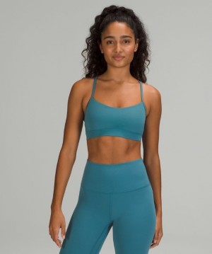 Lululemon Flow Y Bra Nulu Sport BH Dam Blå | PROA-41235