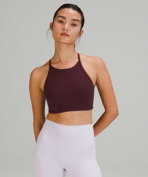 Lululemon Flow Y Wrap-Front High-Neck Bra Light Support Sport BH Dam Cassis | UBXR-03287