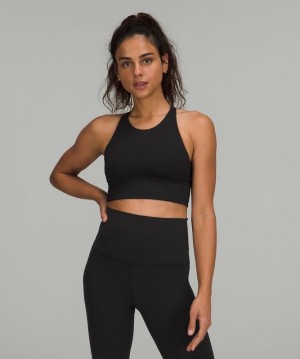 Lululemon Free to Be High-Neck Long-Line Bra - Wild Light Supports Sport BH Dam Svarta | WHGU-72830